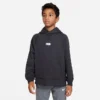 Kids' Nike Dri-FIT Athletics Fleece Training Pullover Hoodie Black/Heather/White - DX5374 010