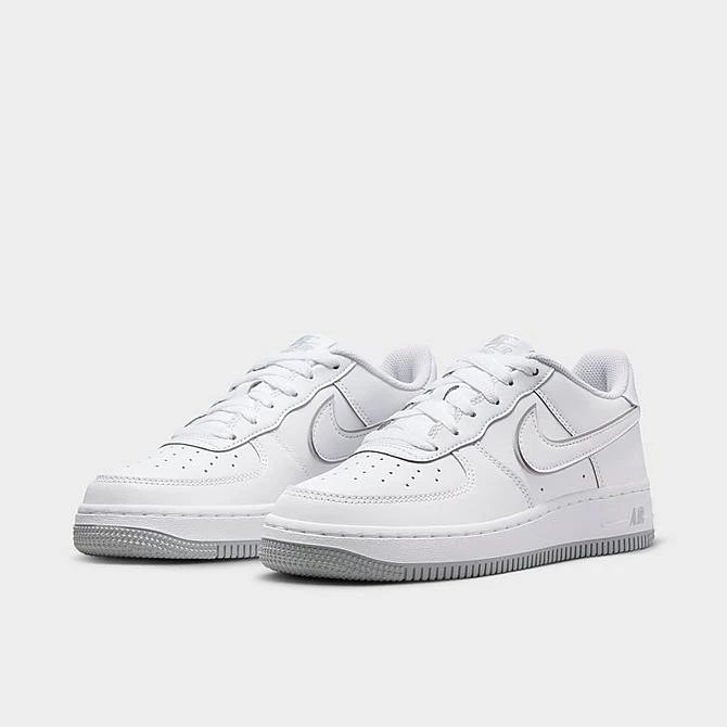 Big Kids' Nike Air Force 1 Low Casual Shoes White/Wolf Grey/White - DX5805G 100 4 Big Kids' Nike Air Force 1 Low Casual Shoes White/Wolf Grey/White - DX5805G 100 - Image 2