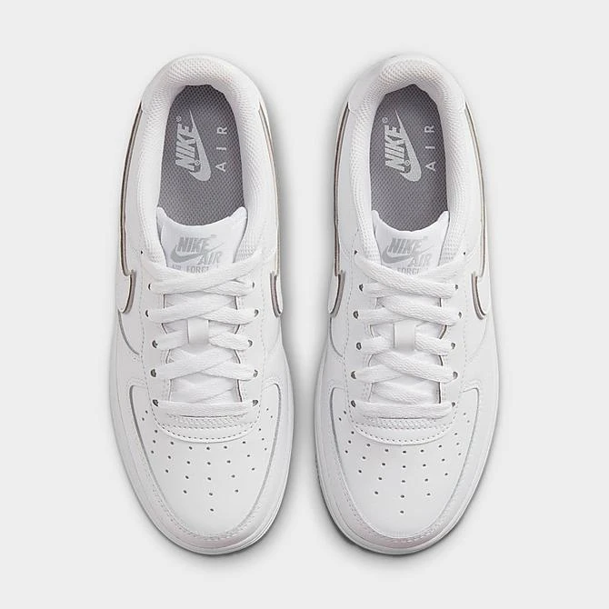 Big Kids' Nike Air Force 1 Low Casual Shoes White/Wolf Grey/White - DX5805G 100 7 Big Kids' Nike Air Force 1 Low Casual Shoes White/Wolf Grey/White - DX5805G 100 - Image 5