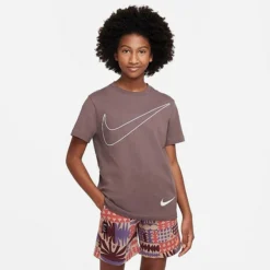 Girls' Nike Sportswear Big Swoosh T-Shirt Plum Eclipse - DZ3585Â 291