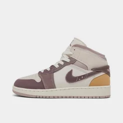 Nike Big Kids' Air Jordan Retro 1 Mid SE Craft Casual Shoes Sail/Taupe Haze/Fossil Stone - DZ4466Â 102