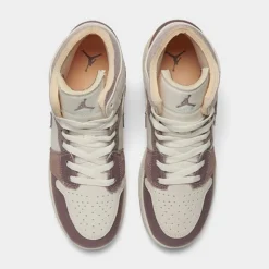 Nike Big Kids' Air Jordan Retro 1 Mid SE Craft Casual Shoes Sail/Taupe Haze/Fossil Stone - DZ4466 102 -Default Template 7 DZ4466 102 P5