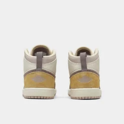 Nike Little Kids' Jordan Retro 1 Mid SE Craft Casual Shoes Sail/Taupe Haze/Fossil Stone - DZ4468 102 -Default Template 7 DZ4468 102 P4