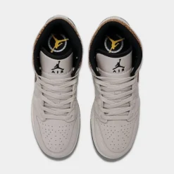 Nike Big Kids' Air Jordan Retro 1 Mid SE Casual Shoes Light Orewood Brown/Metallic Gold/White - DZ5369 102 -Default Template 7 DZ5369 102 P5