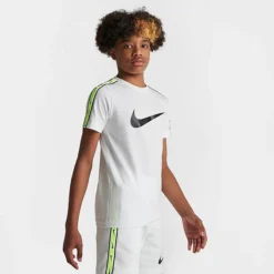 Kids' Nike Sportswear Repeat T-Shirt Summit White/Summit White/Black - DZ5628 122