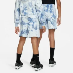 Kids' Nike Sportswear Tie-Dye Wash Club Fleece Shorts Diffused Blue/Midnight Navy - FB1337 491 -Default Template 7 FB1337 491 M2