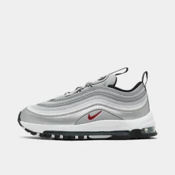Little Kids' Nike Air Max 97 Stretch Lace Casual Shoes Metallic Silver/Varsity Red/White/Black - FB2963 001