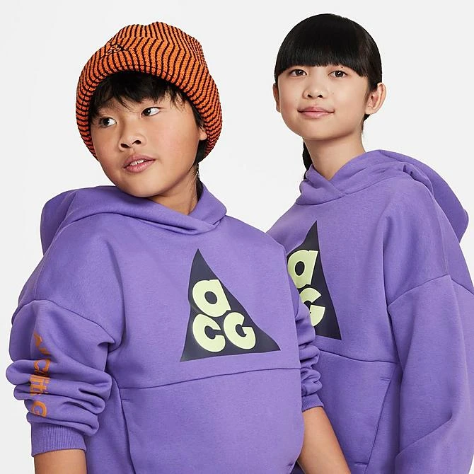 Kids' Nike ACG Icon Fleece Pullover Hoodie Action Grape/Gridiron/Light Lemon Twist/Monarch - FB4343 542 6 Kids' Nike ACG Icon Fleece Pullover Hoodie Action Grape/Gridiron/Light Lemon Twist/Monarch - FB4343 542 - Image 4