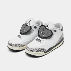 Nike Kids' Toddler Air Jordan Retro 3 Basketball Shoes White/Black/Iron/Light Ash Grey - FB4415 100 -Default Template 7 FB4415 100 P2