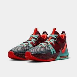 Big Kids' Nike LeBron Witness 7 SE Stretch Lace Basketball Shoes Night Maroon/Emerald Rise/Black/Bright Crimson - FB8976 600 -Default Template 7 FB8976 600 P2