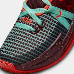 Big Kids' Nike LeBron Witness 7 SE Stretch Lace Basketball Shoes Night Maroon/Emerald Rise/Black/Bright Crimson - FB8976 600 -Default Template 7 FB8976 600 P3