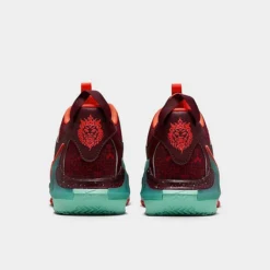 Big Kids' Nike LeBron Witness 7 SE Stretch Lace Basketball Shoes Night Maroon/Emerald Rise/Black/Bright Crimson - FB8976 600 -Default Template 7 FB8976 600 P4