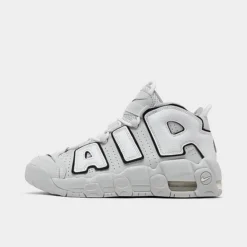 Big Kids' Nike Air More Uptempo Basketball Shoes Photon Dust/Metallic Silver/White - FD0022 001