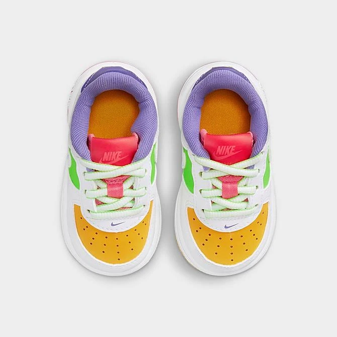 Kids' Toddler Nike Air Force 1 LV8 Casual Shoes White/White/Space Purple/Sundial/Action Green/Sea Coral - FD1037 100 6 Kids' Toddler Nike Air Force 1 LV8 Casual Shoes White/White/Space Purple/Sundial/Action Green/Sea Coral - FD1037 100 - Image 4