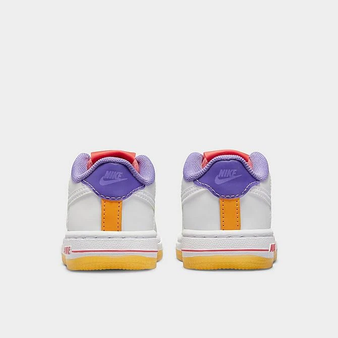 Kids' Toddler Nike Air Force 1 LV8 Casual Shoes White/White/Space Purple/Sundial/Action Green/Sea Coral - FD1037 100 7 Kids' Toddler Nike Air Force 1 LV8 Casual Shoes White/White/Space Purple/Sundial/Action Green/Sea Coral - FD1037 100 - Image 5