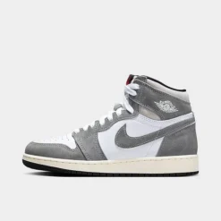 Nike Big Kids' Air Jordan Retro 1 High OG Casual Shoes Black/Fire Red/Light Smoke Grey/Sail - FD1437Â 051