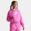 Girls' Nike Sportswear Club Fleece Crop Hoodie Playful Pink/White - FD2925G 675 -Default Template 7 FD2925G 675 M1