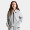 Girls' Nike Sportswear Tech Fleece Full-Zip Hoodie Dark Grey Heather/Black - FD2979 063 -Default Template 7 FD2979 063 M1