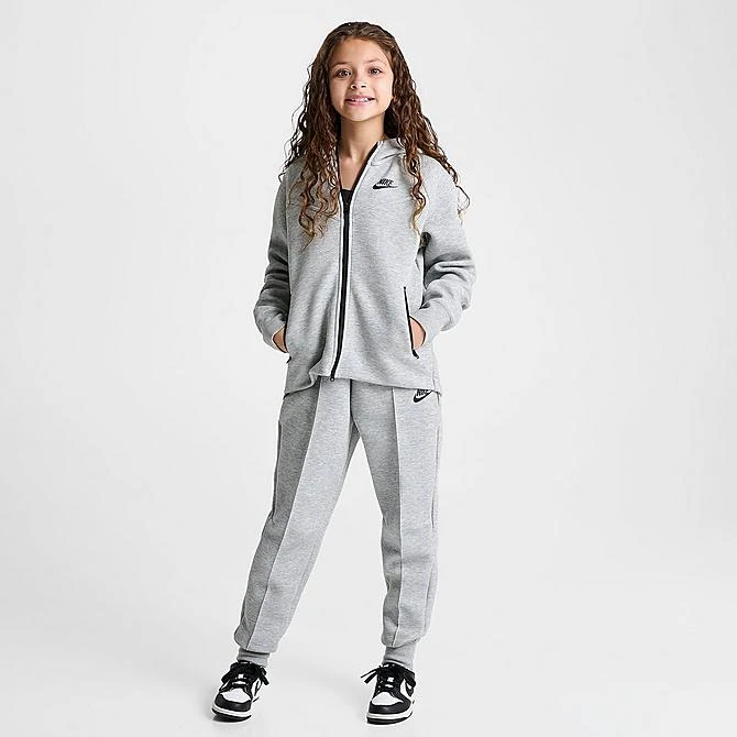 Girls' Nike Sportswear Tech Fleece Full-Zip Hoodie Dark Grey Heather/Black - FD2979 063 4 Girls' Nike Sportswear Tech Fleece Full-Zip Hoodie Dark Grey Heather/Black - FD2979 063 - Image 2