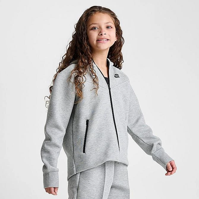 Girls' Nike Sportswear Tech Fleece Full-Zip Hoodie Dark Grey Heather/Black - FD2979 063 5 Girls' Nike Sportswear Tech Fleece Full-Zip Hoodie Dark Grey Heather/Black - FD2979 063 - Image 3