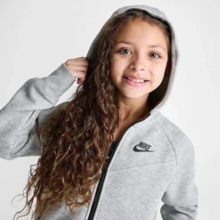 Girls' Nike Sportswear Tech Fleece Full-Zip Hoodie Dark Grey Heather/Black - FD2979 063 11 Girls' Nike Sportswear Tech Fleece Full-Zip Hoodie Dark Grey Heather/Black - FD2979 063 -Default Template 7 FD2979 063 M5