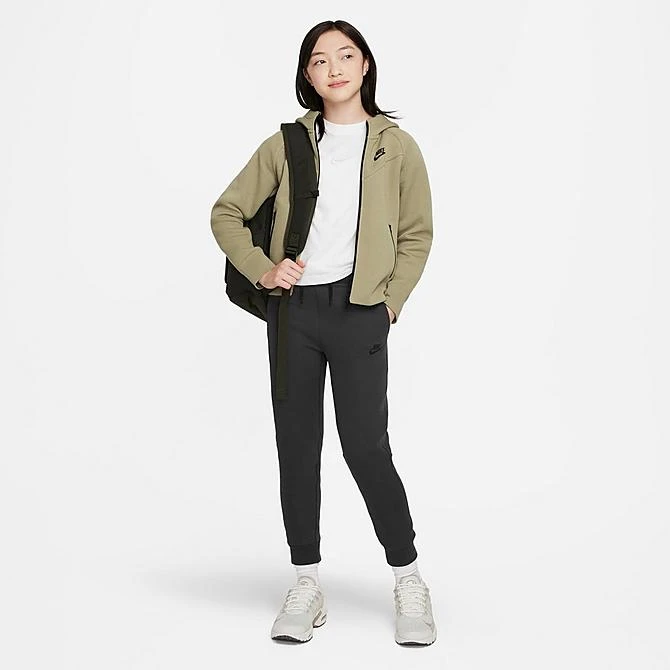 Girls' Nike Sportswear Tech Fleece Full-Zip Hoodie Neutral Olive/Black - FD2979 276 4 Girls' Nike Sportswear Tech Fleece Full-Zip Hoodie Neutral Olive/Black - FD2979 276 - Image 2