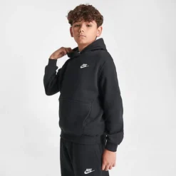 Kids' Nike Sportswear Club Fleece Pullover Hoodie Black/White - FD3000B 010 -Default Template 7 FD3000B 010 M3