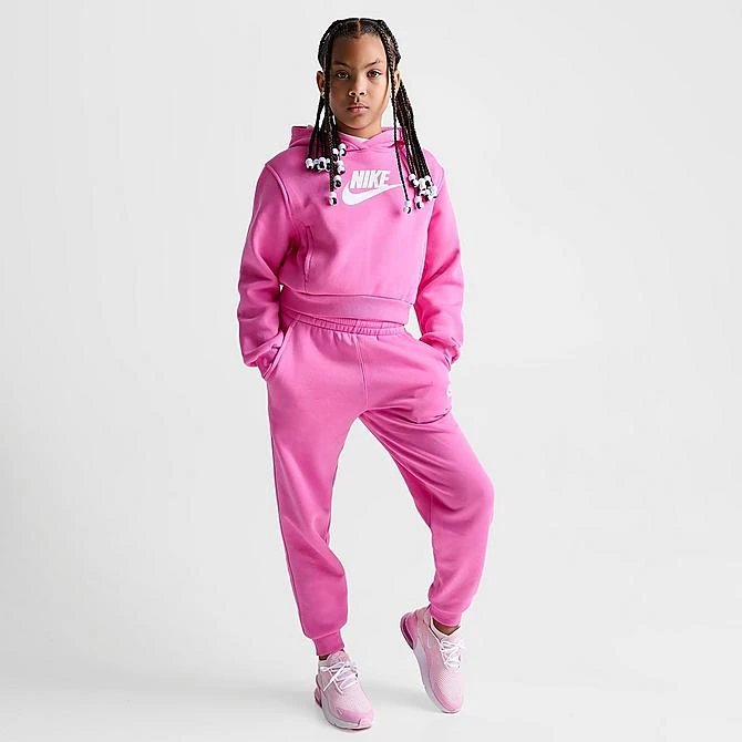 Girls' Nike Sportswear Club Fleece Jogger Pants Playful Pink/White - FD3008G 675 4 Girls' Nike Sportswear Club Fleece Jogger Pants Playful Pink/White - FD3008G 675 - Image 2