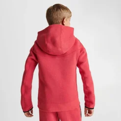 Boys' Nike Sportswear Tech Fleece Full-Zip Hoodie Light University Red Heather/Black/Black - FD3285 672 -Default Template 7 FD3285 672 M4