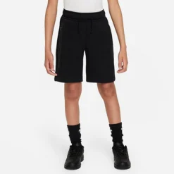Boys' Nike Tech Fleece Shorts Black/Black/Black - FD3289 010