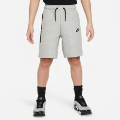 Boys' Nike Tech Fleece Shorts Dark Grey Heather/Black/Black - FD3289Â 063