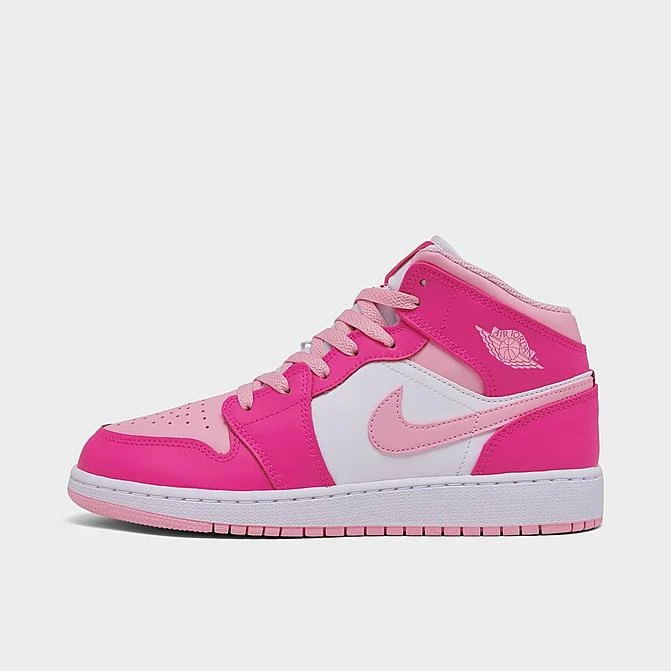 Nike Girls' Big Kids' Air Jordan Retro 1 Mid Casual Shoes White/Medium Soft Pink/Fierce Pink - FD8780 116 3 Nike Girls' Big Kids' Air Jordan Retro 1 Mid Casual Shoes White/Medium Soft Pink/Fierce Pink - FD8780 116