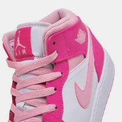 Nike Girls' Big Kids' Air Jordan Retro 1 Mid Casual Shoes White/Medium Soft Pink/Fierce Pink - FD8780 116 10 Nike Girls' Big Kids' Air Jordan Retro 1 Mid Casual Shoes White/Medium Soft Pink/Fierce Pink - FD8780 116 -Default Template 7 FD8780 116 P3
