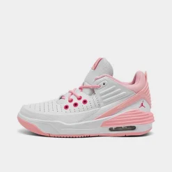 Nike Girls' Big Kids' Jordan Max Aura 5 Basketball Shoes White/Medium Soft Pink/Fierce Pink - FD8789Â 116