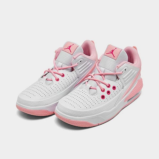 Nike Girls' Big Kids' Jordan Max Aura 5 Basketball Shoes White/Medium Soft Pink/Fierce Pink - FD8789 116 4 Nike Girls' Big Kids' Jordan Max Aura 5 Basketball Shoes White/Medium Soft Pink/Fierce Pink - FD8789 116 - Image 2
