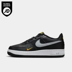 Big Kids' Nike Air Force 1 Casual Shoes Black/Wolf Grey/University Gold/White - FD9772Â 001