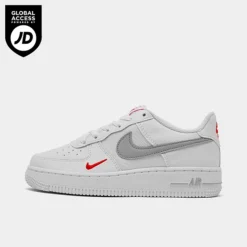 Big Kids' Nike Air Force 1 Casual Shoes White/Wolf Grey/Crimson - FD9772Â 100