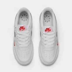 Big Kids' Nike Air Force 1 Casual Shoes White/Wolf Grey/Crimson - FD9772 100 -Default Template 7 FD9772 100 P5