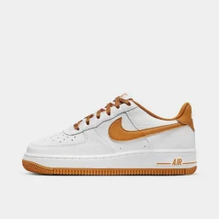 Big Kids' Nike Air Force 1 Low Casual Shoes White/Desert Ochre - FJ0706 100