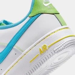 Big Kids' Nike Air Force 1 LV8 Casual Shoes White/Action Green/Opti Yellow/Baltic Blue - FJ4614 100 -Default Template 7 FJ4614 100 P3