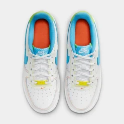 Big Kids' Nike Air Force 1 LV8 Casual Shoes White/Action Green/Opti Yellow/Baltic Blue - FJ4614 100 -Default Template 7 FJ4614 100 P5