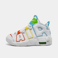 Big Kids' Nike Air More Uptempo Basketball Shoes White/Multi - FJ4624 100