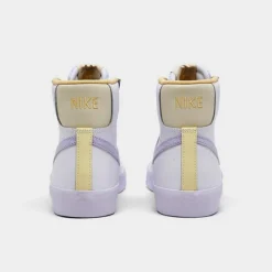 Girls' Big Kids' Nike Blazer Mid '77 Casual Shoes White/Oxygen Purple/Coconut Milk - FJ4644 100 -Default Template 7 FJ4644 100 P4