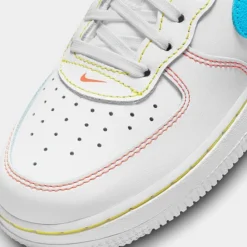 Little Kids' Nike Air Force 1 LV8 Casual Shoes White/Action Green/Opti Yellow/Baltic Blue - FJ4807 100 -Default Template 7 FJ4807 100 P3