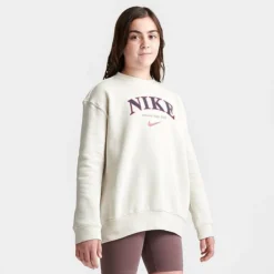 Girls' Nike Sportswear Oversized Sweatshirt Light Orewood Brown - FJ5286Â 104