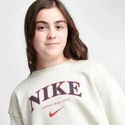 Girls' Nike Sportswear Oversized Sweatshirt Light Orewood Brown - FJ5286 104 -Default Template 7 FJ5286 104 M5