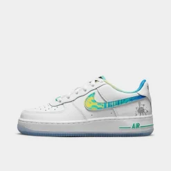 Big Kids' Nike Air Force 1 LV8 GCEL Casual Shoes White/White/Light Menta/Multicolor - FJ7691Â 191