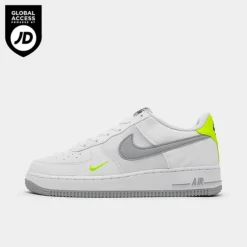 Big Kids' Nike Air Force 1 Casual Shoes White/Grey/Volt - FN3875Â 101