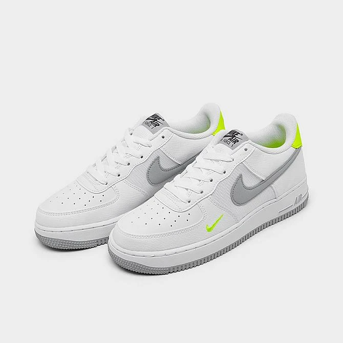Big Kids' Nike Air Force 1 Casual Shoes White/Grey/Volt - FN3875 101 4 Big Kids' Nike Air Force 1 Casual Shoes White/Grey/Volt - FN3875 101 - Image 2
