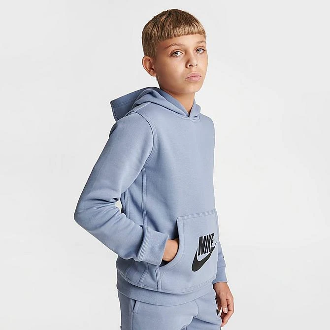 Big Kids' Nike Sportswear Standard Issue Pullover Fleece Hoodie Ashen Slate - FN7724 493 5 Big Kids' Nike Sportswear Standard Issue Pullover Fleece Hoodie Ashen Slate - FN7724 493 - Image 3